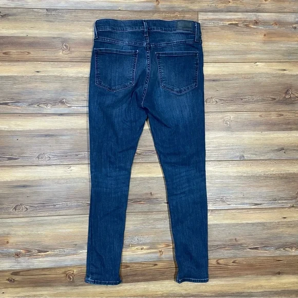 Express Jean Leggings Dark Wash Mid Rise Women’s Size 6S Stretch 27” Inseam - Picture 3 of 5